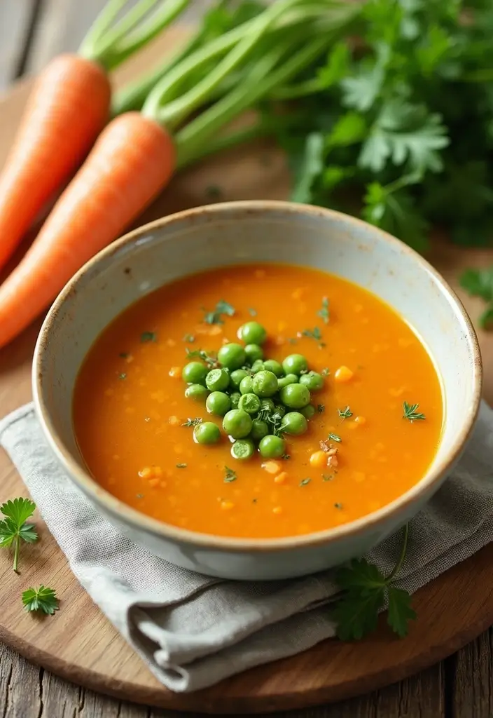 25 Carrot and Lentil Soup Recipes That Are Healthy and Filling 108 25 Carrot and Lentil Soup Recipes That Are Healthy and Filling - 18. Carrot and Lentil Soup with Peas