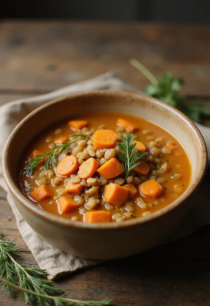 25 Carrot and Lentil Soup Recipes That Are Healthy and Filling 115 25 Carrot and Lentil Soup Recipes That Are Healthy and Filling - 19. Carrot and Lentil Soup with Barley