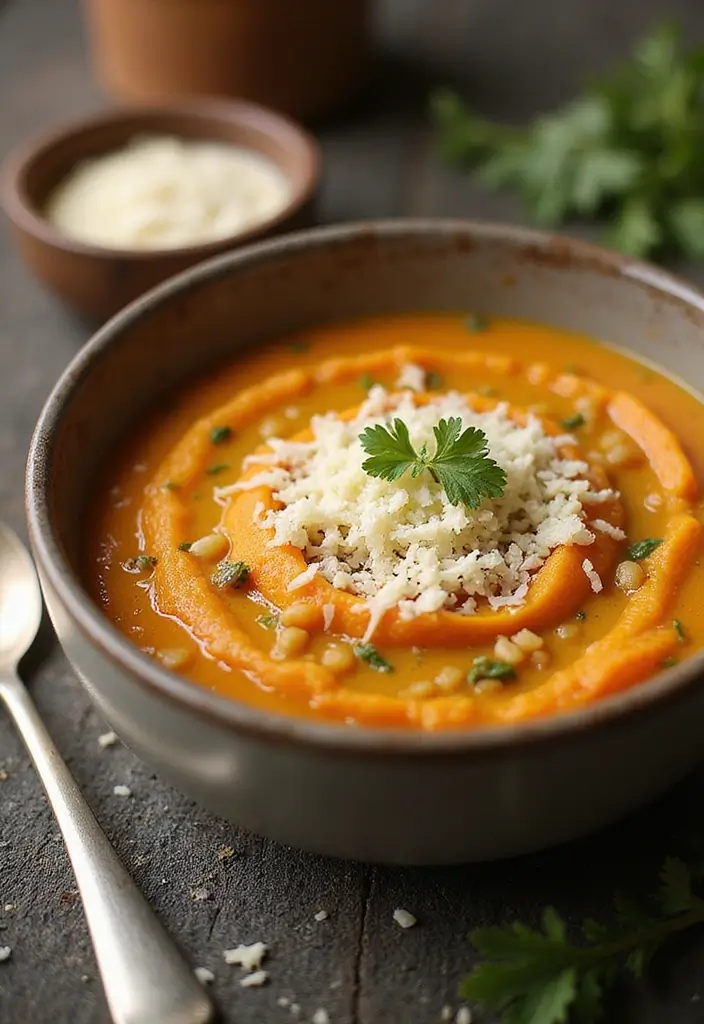 25 Carrot and Lentil Soup Recipes That Are Healthy and Filling 155 25 Carrot and Lentil Soup Recipes That Are Healthy and Filling - 25. Carrot and Lentil Soup with Parmesan