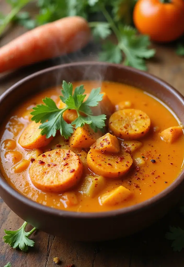 25 Carrot and Potato Soup Recipes for Simple Weeknights 8 25 Carrot and Potato Soup Recipes for Simple Weeknights - 2. Spicy Carrot and Potato Soup