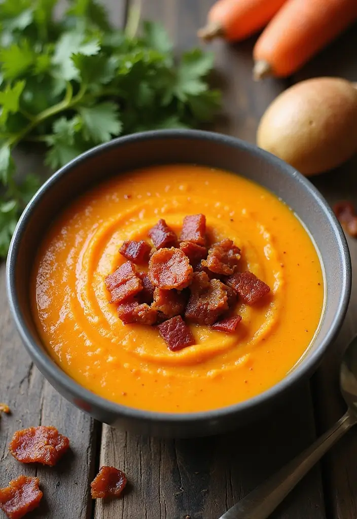 25 Carrot and Potato Soup Recipes for Simple Weeknights 153 25 Carrot and Potato Soup Recipes for Simple Weeknights - 23. Carrot and Potato Soup with Bacon