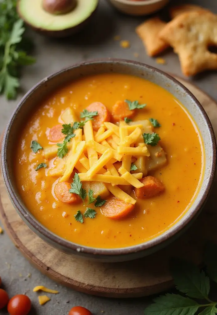 25 Carrot and Potato Soup Recipes for Simple Weeknights 55 25 Carrot and Potato Soup Recipes for Simple Weeknights - 9. Cheesy Carrot and Potato Soup