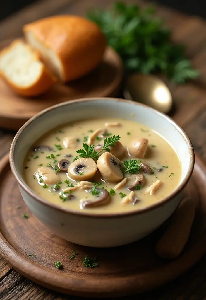 25 Chicken Soup or Stew Recipes for Comforting Dinners 74 25 Chicken Soup or Stew Recipes for Comforting Dinners - 12. Creamy Chicken and Mushroom Soup