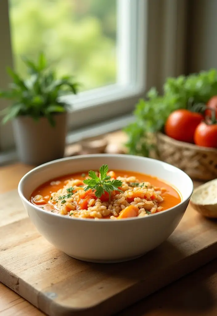 25 Chicken Soup or Stew Recipes for Comforting Dinners 126 25 Chicken Soup or Stew Recipes for Comforting Dinners - 20. Chicken and Tomato Rice Soup