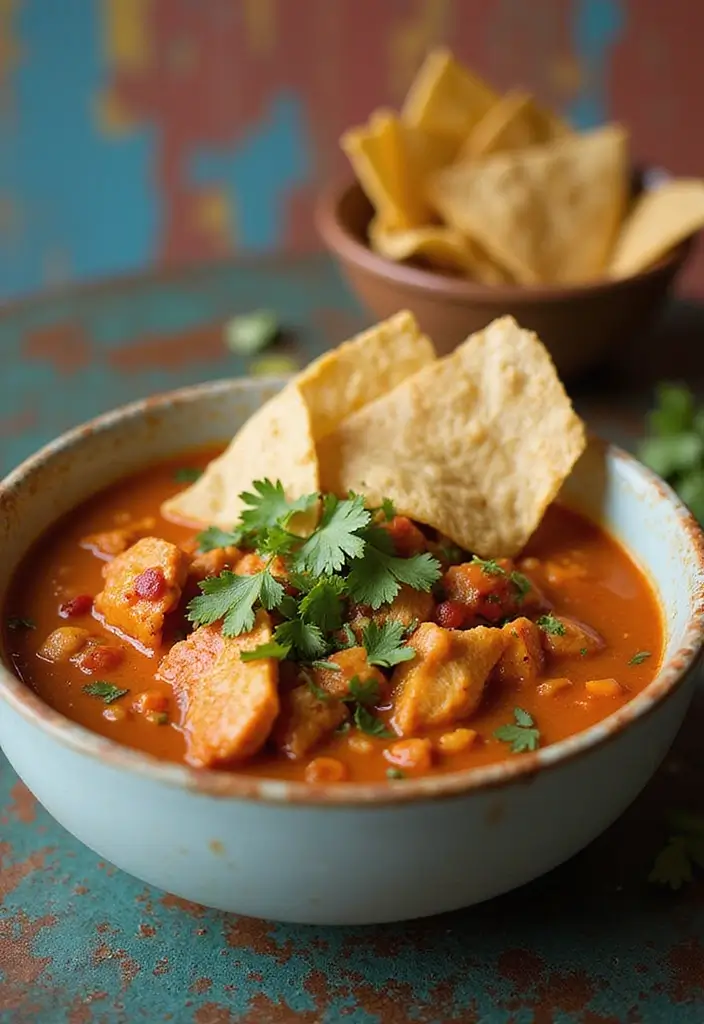 25 Chicken Soup or Stew Recipes for Comforting Dinners 22 25 Chicken Soup or Stew Recipes for Comforting Dinners - 4. Spicy Chicken Tortilla Soup