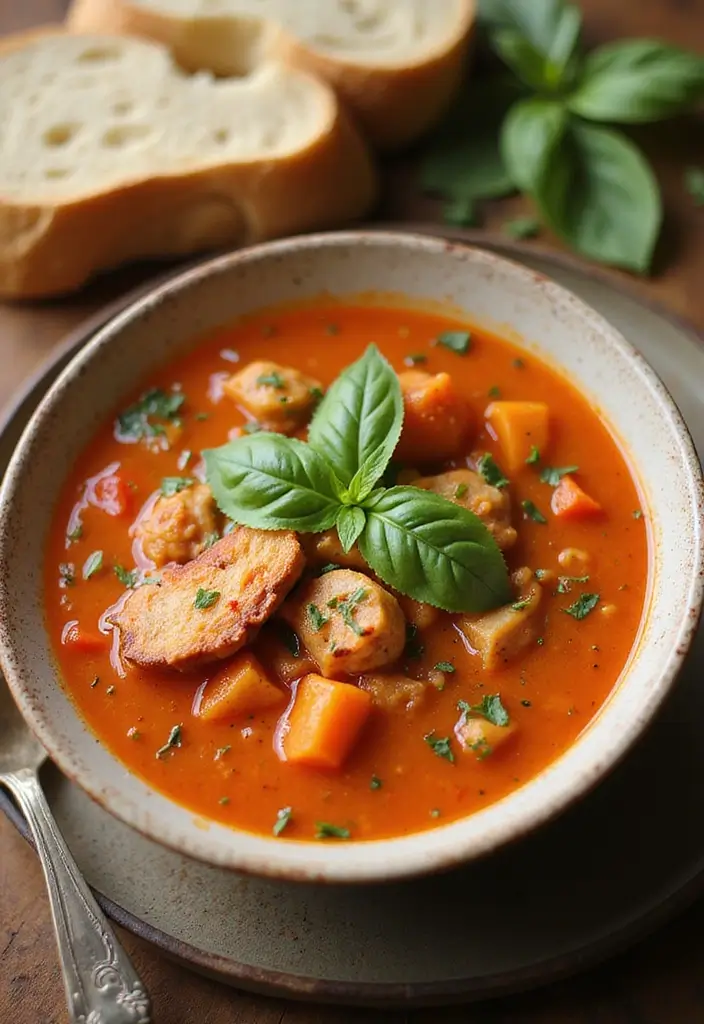25 Chicken Soup or Stew Recipes for Comforting Dinners 36 25 Chicken Soup or Stew Recipes for Comforting Dinners - 6. Tomato Basil Chicken Soup