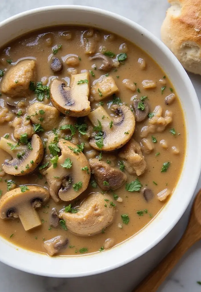 25 Chicken and Mushroom Soup Recipes for Creamy Dinners 104 25 Chicken and Mushroom Soup Recipes for Creamy Dinners - 16. Creamy Chicken and Mushroom Soup with Barley