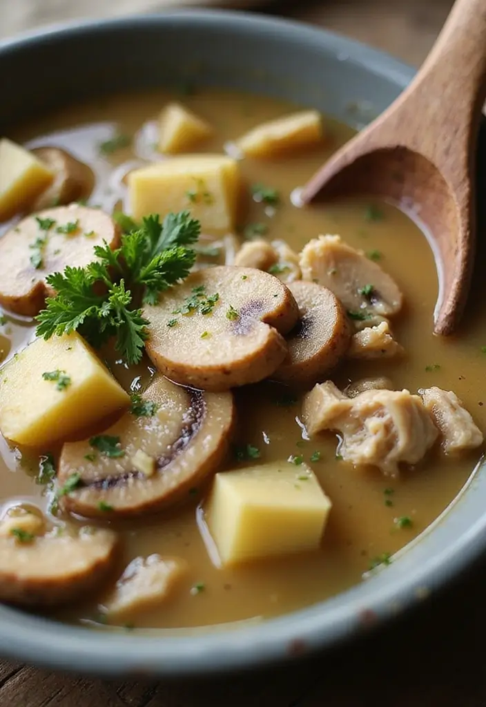 25 Chicken and Mushroom Soup Recipes for Creamy Dinners 123 25 Chicken and Mushroom Soup Recipes for Creamy Dinners - 19. Chicken and Mushroom Soup with Potatoes