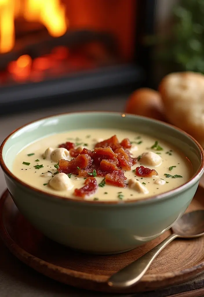 25 Chicken and Mushroom Soup Recipes for Creamy Dinners 130 25 Chicken and Mushroom Soup Recipes for Creamy Dinners - 20. Creamy Chicken and Mushroom Soup with Bacon