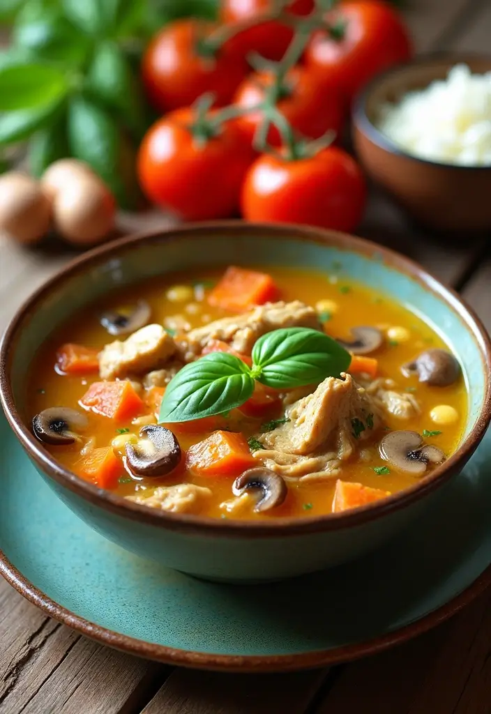 25 Chicken and Mushroom Soup Recipes for Creamy Dinners 144 25 Chicken and Mushroom Soup Recipes for Creamy Dinners - 22. Chicken and Mushroom Soup with Tomato
