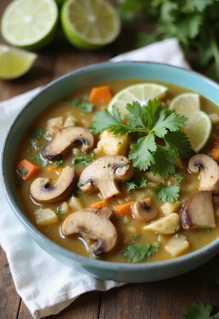 25 Chicken and Mushroom Soup Recipes for Creamy Dinners 151 25 Chicken and Mushroom Soup Recipes for Creamy Dinners - 23. Mushroom and Chicken Soup with Cilantro Lime