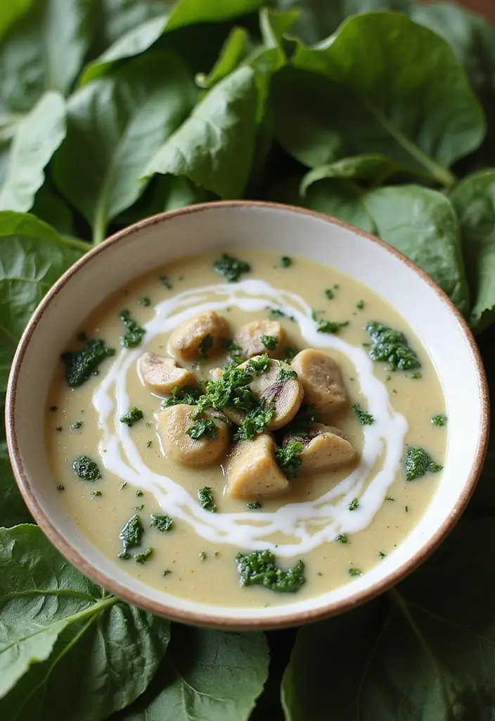 25 Chicken and Mushroom Soup Recipes for Creamy Dinners 15 25 Chicken and Mushroom Soup Recipes for Creamy Dinners - 3. Creamy Spinach Chicken and Mushroom Soup
