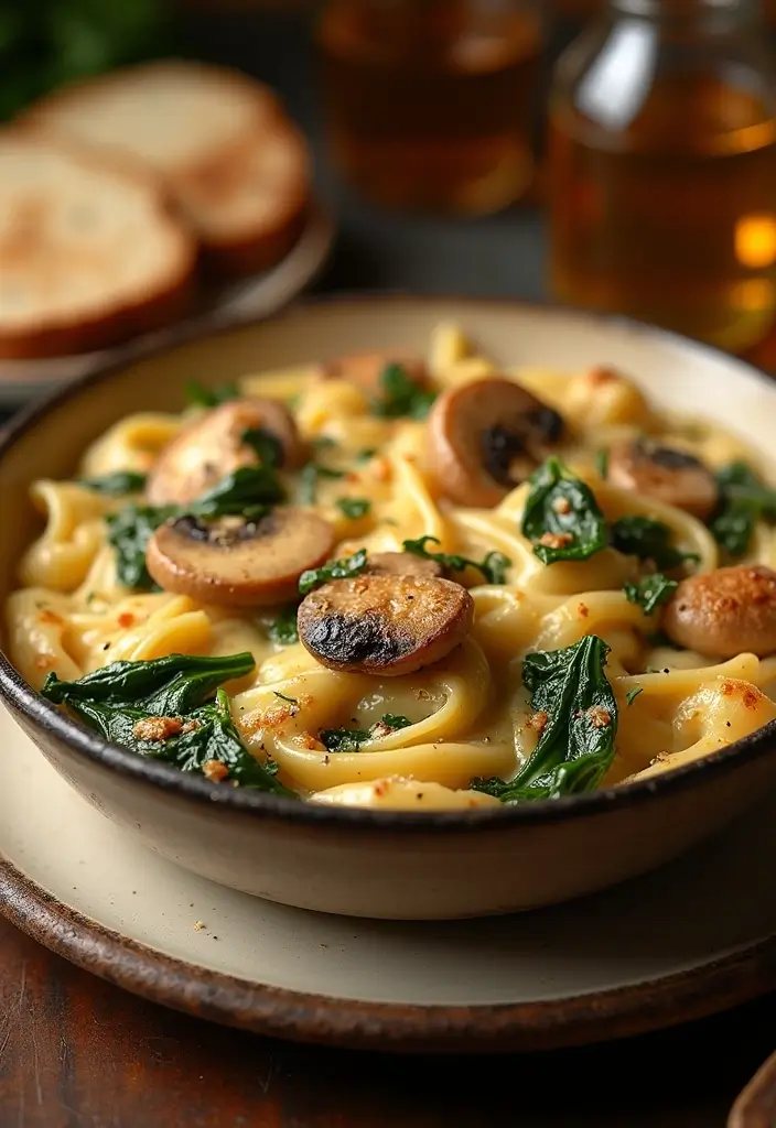 25 Delicious Recipes with Cream of Potato Soup for Comfort Nights 121 25 Delicious Recipes with Cream of Potato Soup for Comfort Nights - 19. Creamy Mushroom and Spinach Pasta Bake