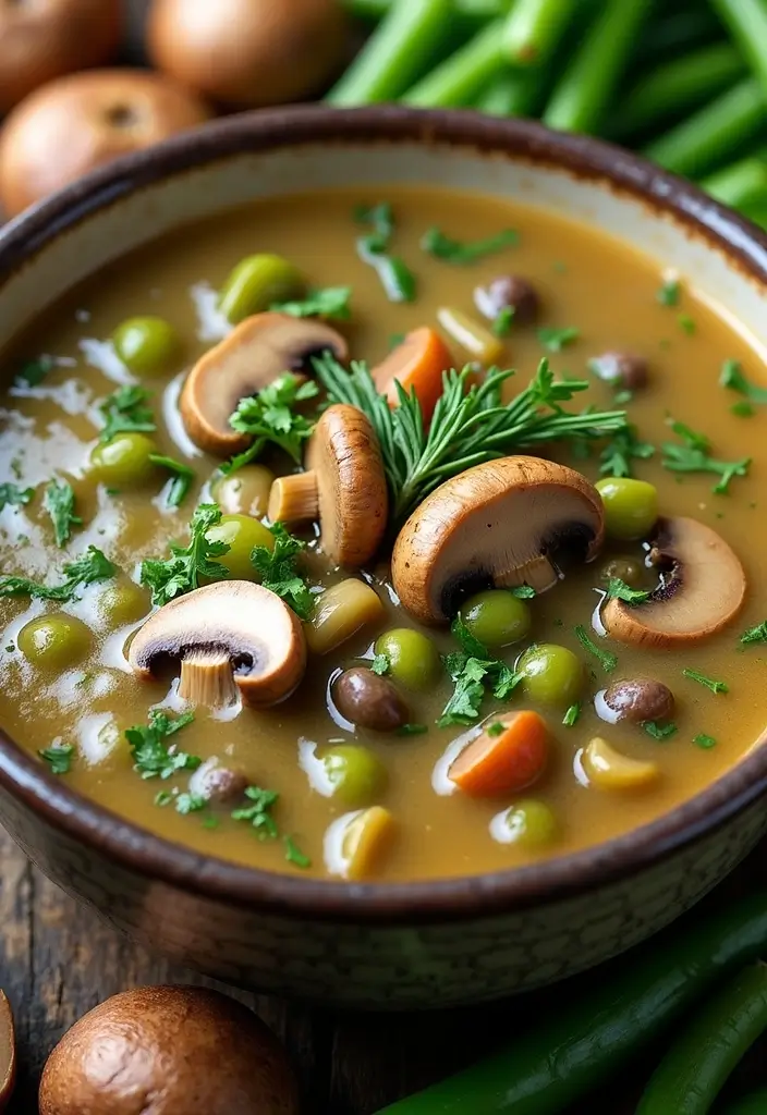 25 Fresh Green Bean Soup Recipes for a Light Dinner - 10. Green Bean and Mushroom Soup