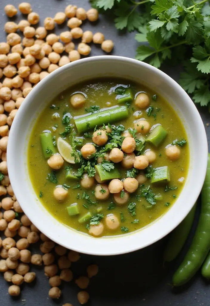 25 Fresh Green Bean Soup Recipes for a Light Dinner - 18. Green Bean and Chickpea Soup