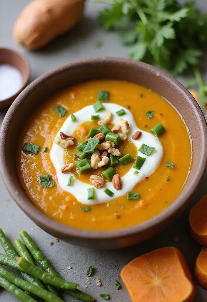 25 Fresh Green Bean Soup Recipes for a Light Dinner - 22. Green Bean and Sweet Potato Soup