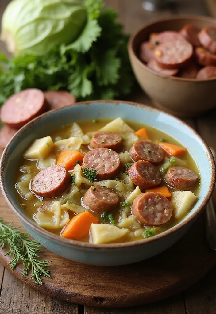 25 Healthy Soup Recipes for Diabetics That Taste Great 67 25 Healthy Soup Recipes for Diabetics That Taste Great - 11. Cabbage and Sausage Soup