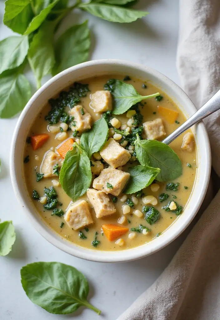 25 Keto Chicken Soup Recipes That Are Low Carb and Delicious 65 25 Keto Chicken Soup Recipes That Are Low Carb and Delicious - 11. Creamy Spinach Chicken Soup
