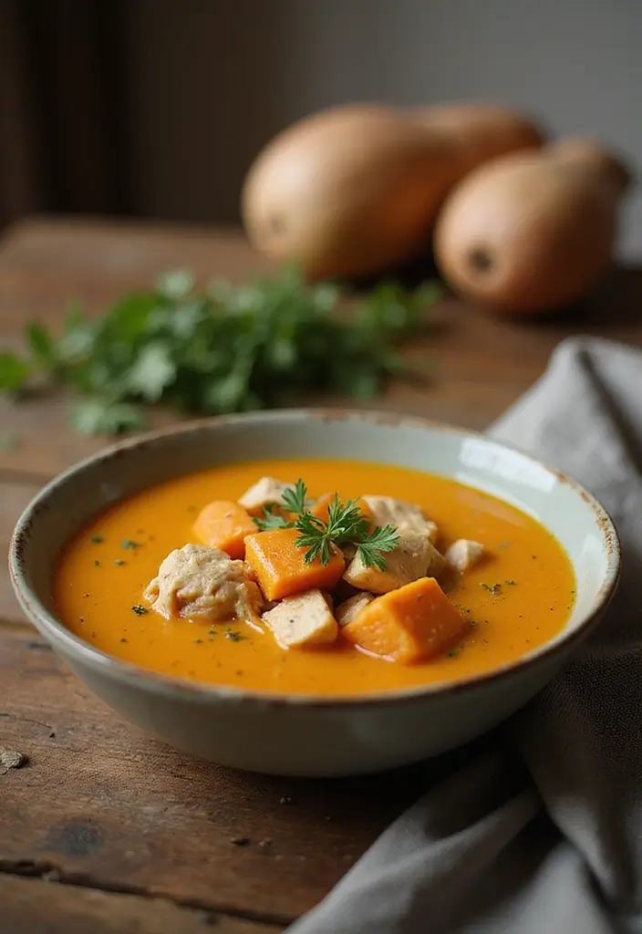 25 Keto Chicken Soup Recipes That Are Low Carb and Delicious 141 25 Keto Chicken Soup Recipes That Are Low Carb and Delicious - 23. Chicken and Sweet Potato Soup
