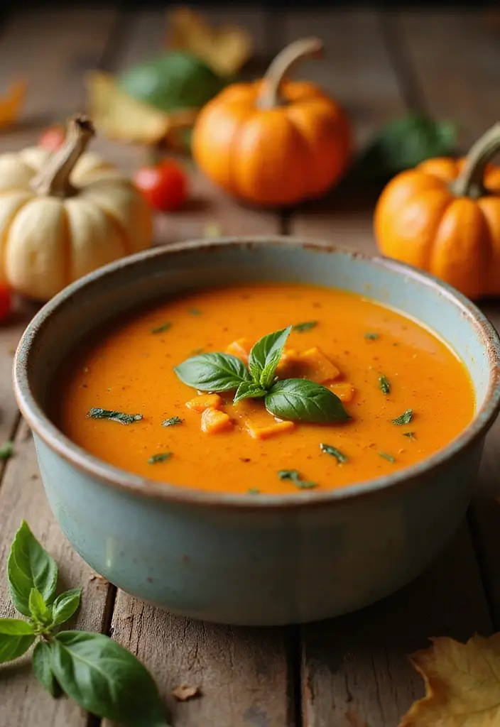 25 Low Carb Keto Fall Soup Recipes to Keep You Warm 97 25 Low Carb Keto Fall Soup Recipes to Keep You Warm - 15. Pumpkin and Tomato Basil Soup