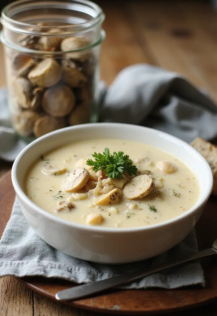 25 Mason Jar Dry Soup Mix Recipes for Meal Prep Lovers 140 25 Mason Jar Dry Soup Mix Recipes for Meal Prep Lovers - 22. Clam Chowder Soup Mix