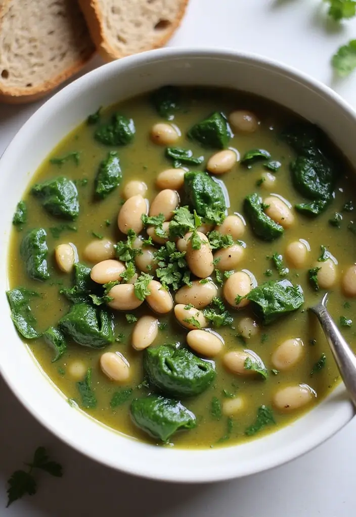 25 Old Fashioned Vegetable Soup Recipes from Scratch 106 25 Old Fashioned Vegetable Soup Recipes from Scratch - 16. Spinach and White Bean Soup