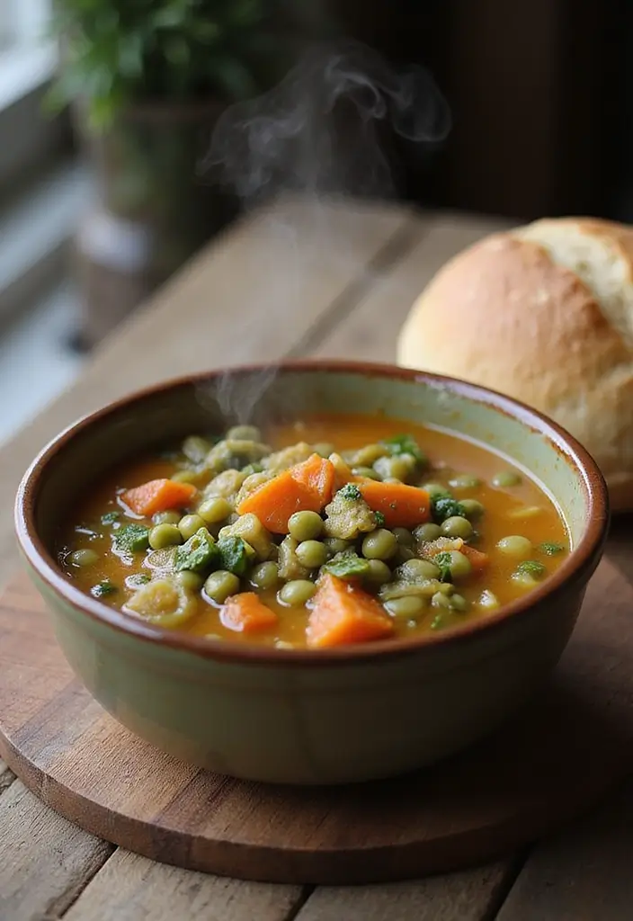 25 Old Fashioned Vegetable Soup Recipes from Scratch 57 25 Old Fashioned Vegetable Soup Recipes from Scratch - 9. Split Pea and Vegetable Soup