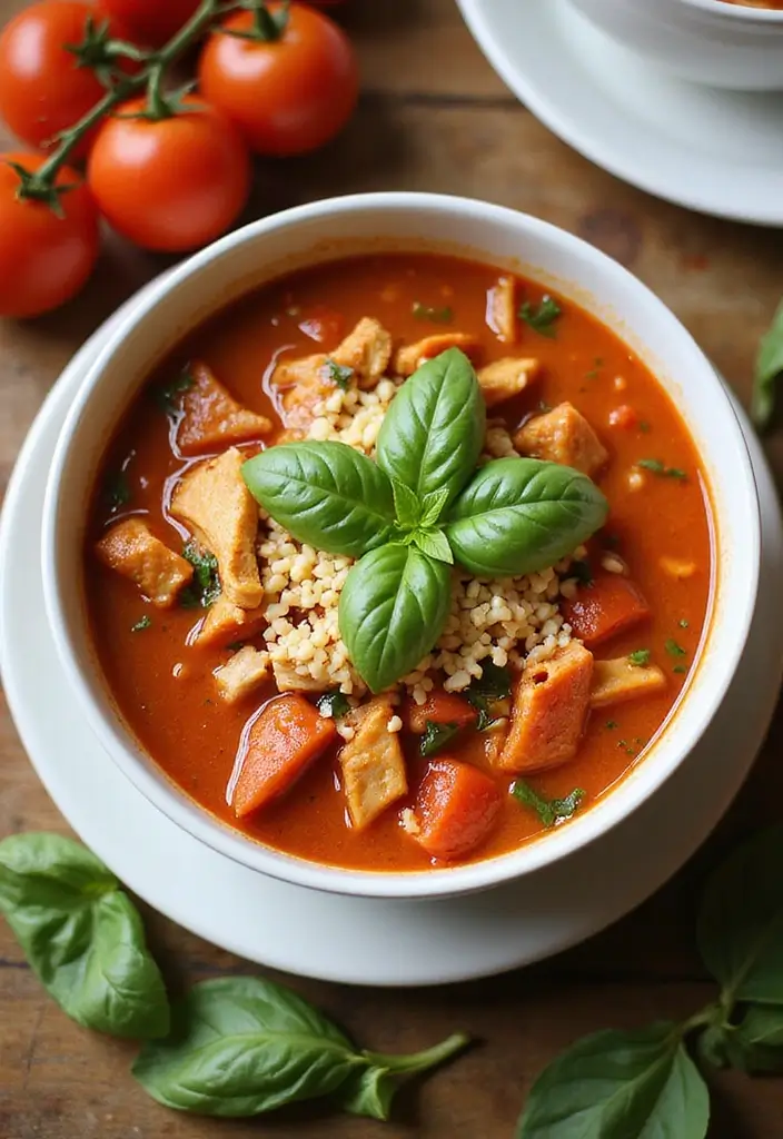 25 Optavia Lean and Green Chicken Enchilada Soup Recipes for 5&1 Plan 46 25 Optavia Lean and Green Chicken Enchilada Soup Recipes for 5&1 Plan - 8. Tomato Basil Chicken Enchilada Soup