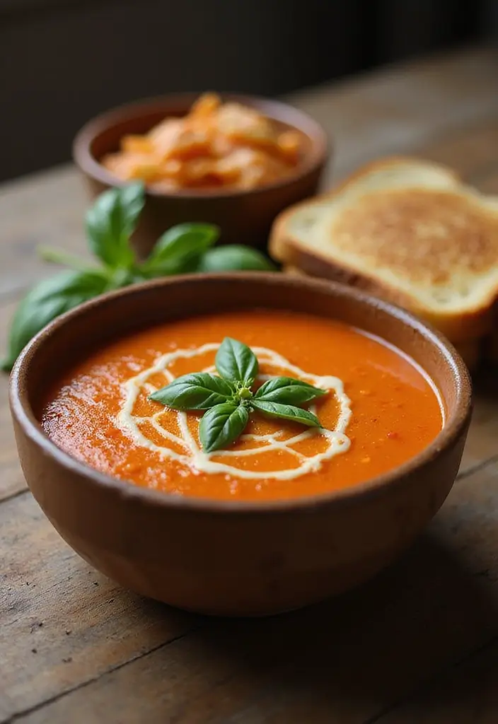 25 Vegetarian Soup and Stew Recipes for Every Season 1 25 Vegetarian Soup and Stew Recipes for Every Season - 1. Creamy Tomato Basil Soup