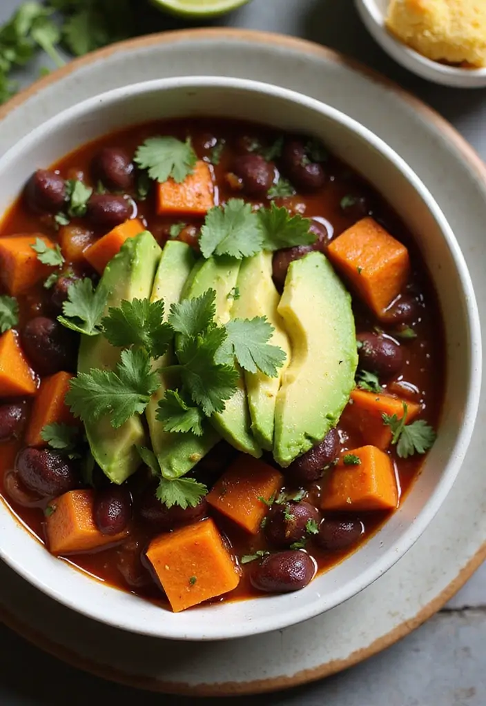 25 Vegetarian Soup and Stew Recipes for Every Season 27 25 Vegetarian Soup and Stew Recipes for Every Season - 5. Sweet Potato and Black Bean Chili