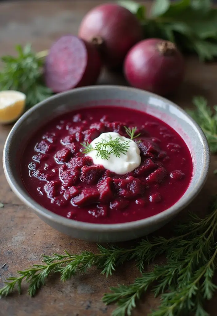 25 Vegetarian Soup and Stew Recipes for Every Season 34 25 Vegetarian Soup and Stew Recipes for Every Season - 6. Roasted Beet Borscht