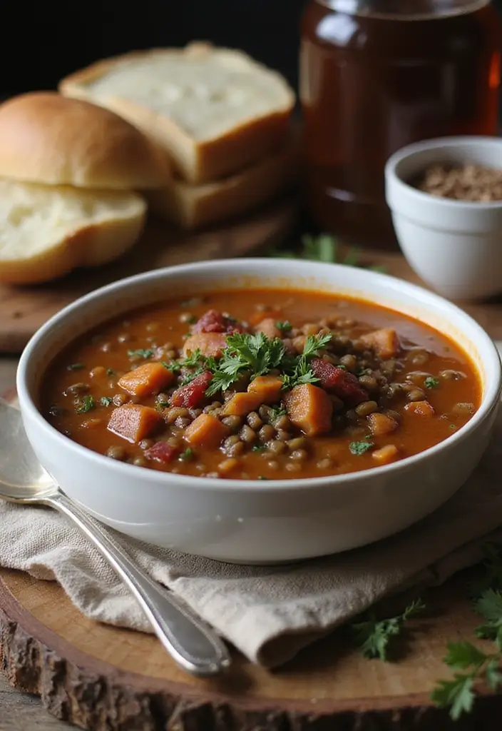 26 Gluten Free Lentil Soup Recipes Packed with Protein 46 26 Gluten Free Lentil Soup Recipes Packed with Protein - 8. Smoky Lentil Bacon Soup