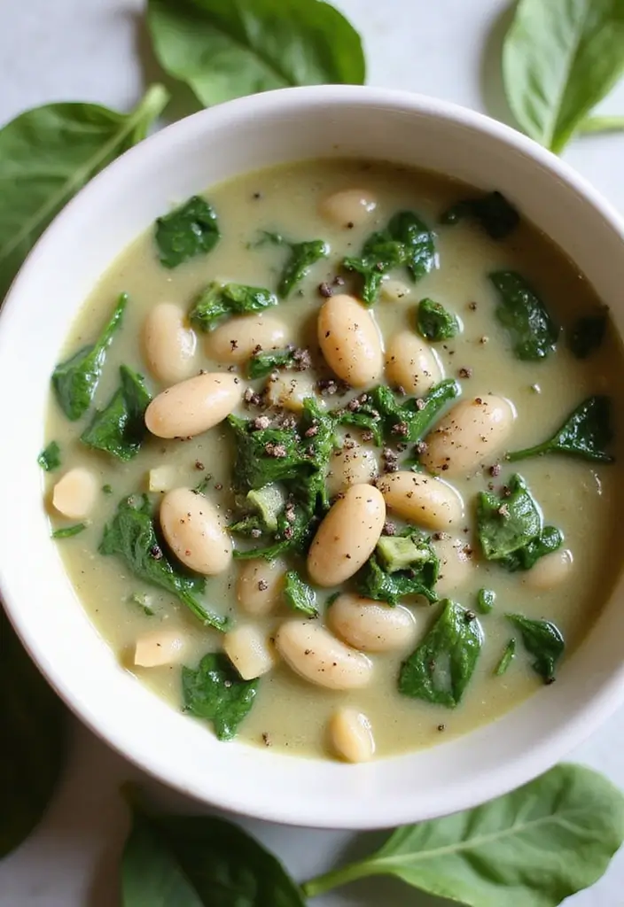 26 Instant Pot Healthy Soup Recipes for Clean Eating 77 26 Instant Pot Healthy Soup Recipes for Clean Eating - 13. Spinach and White Bean Soup