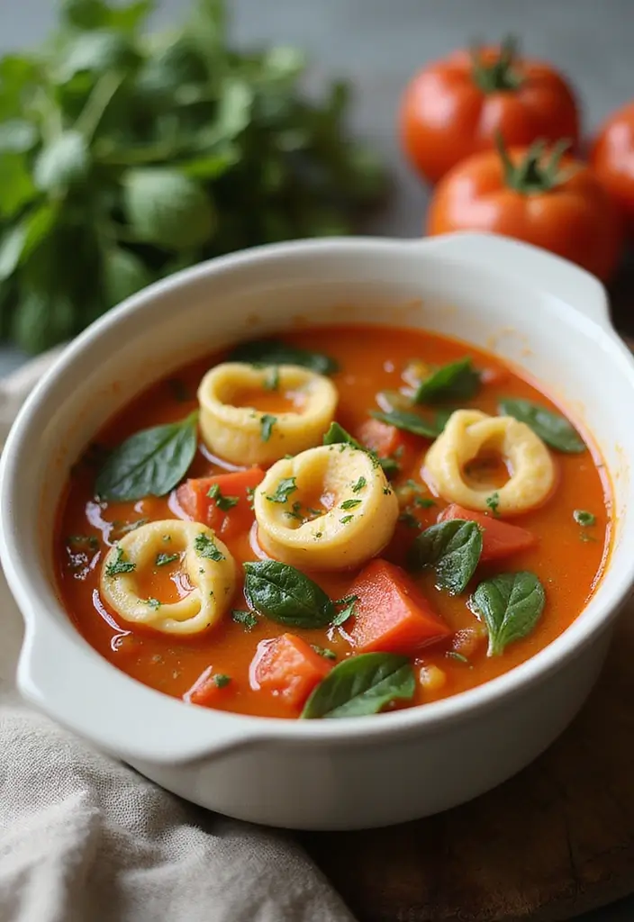 26 Whole Food Plant Based Soup Recipes Full of Flavor 170 26 Whole Food Plant Based Soup Recipes Full of Flavor - 26. Tomato and Spinach Tortellini Soup