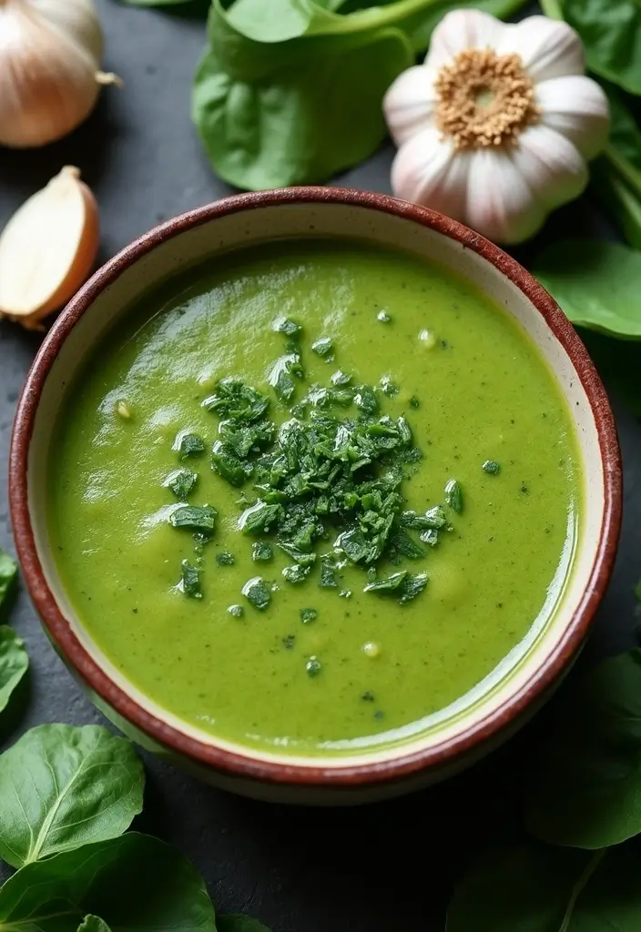 27 Healthy Clean Eating Crock Pot Soup Recipes to Try This Week - 14. Garlic and Spinach Soup