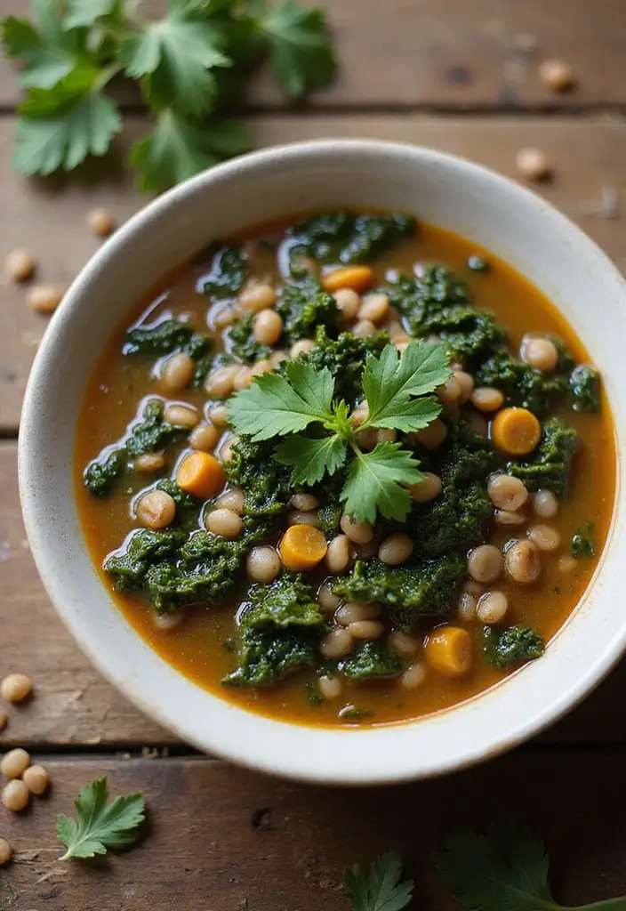 27 Healthy Clean Eating Crock Pot Soup Recipes to Try This Week - 17. Lentil and Kale Soup