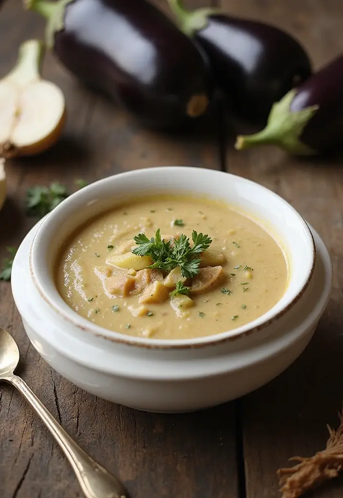 27 Healthy Clean Eating Crock Pot Soup Recipes to Try This Week - 23. Creamy Eggplant Soup