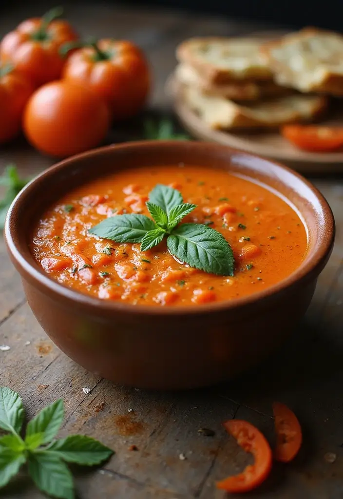 27 Healthy Clean Eating Crock Pot Soup Recipes to Try This Week - 25. Spicy Roasted Tomato Soup