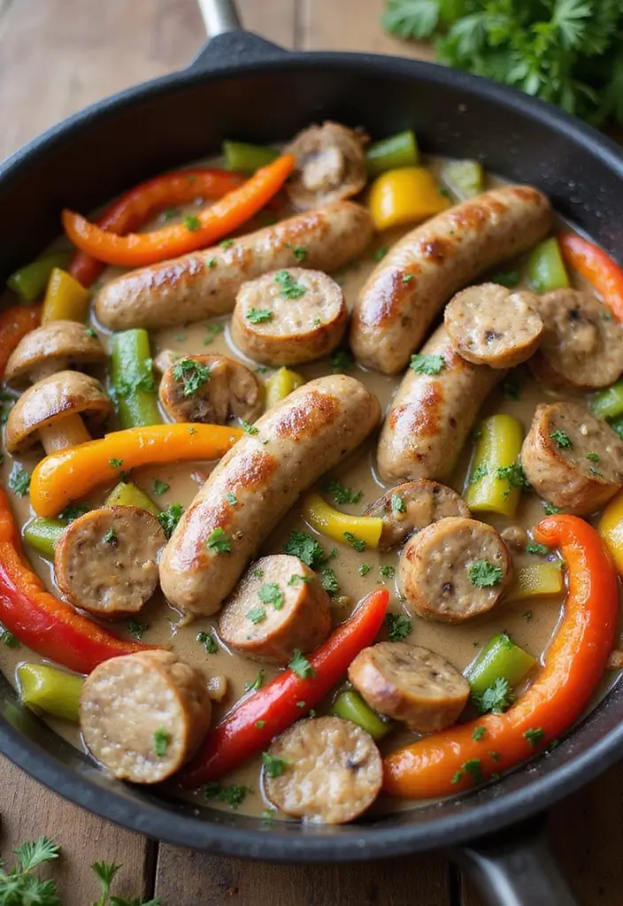 27 Recipes Using a Can of Mushroom Soup for Busy Nights 74 27 Recipes Using a Can of Mushroom Soup for Busy Nights - 12. Mushroom Soup and Sausage Skillet