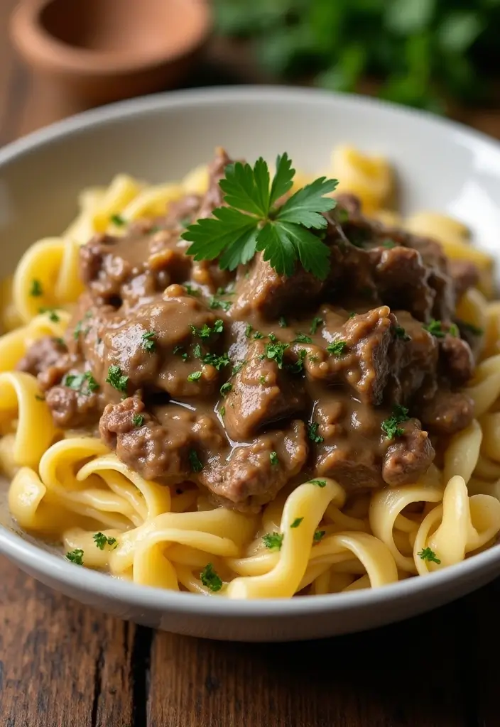 27 Recipes Using a Can of Mushroom Soup for Busy Nights 22 27 Recipes Using a Can of Mushroom Soup for Busy Nights - 4. Beef Stroganoff with Mushroom Soup