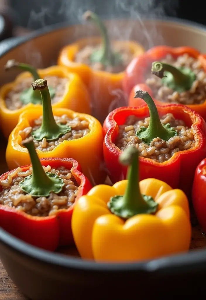 27 Recipes Using a Can of Mushroom Soup for Busy Nights 41 27 Recipes Using a Can of Mushroom Soup for Busy Nights - 7. Stuffed Bell Peppers with Mushroom Soup