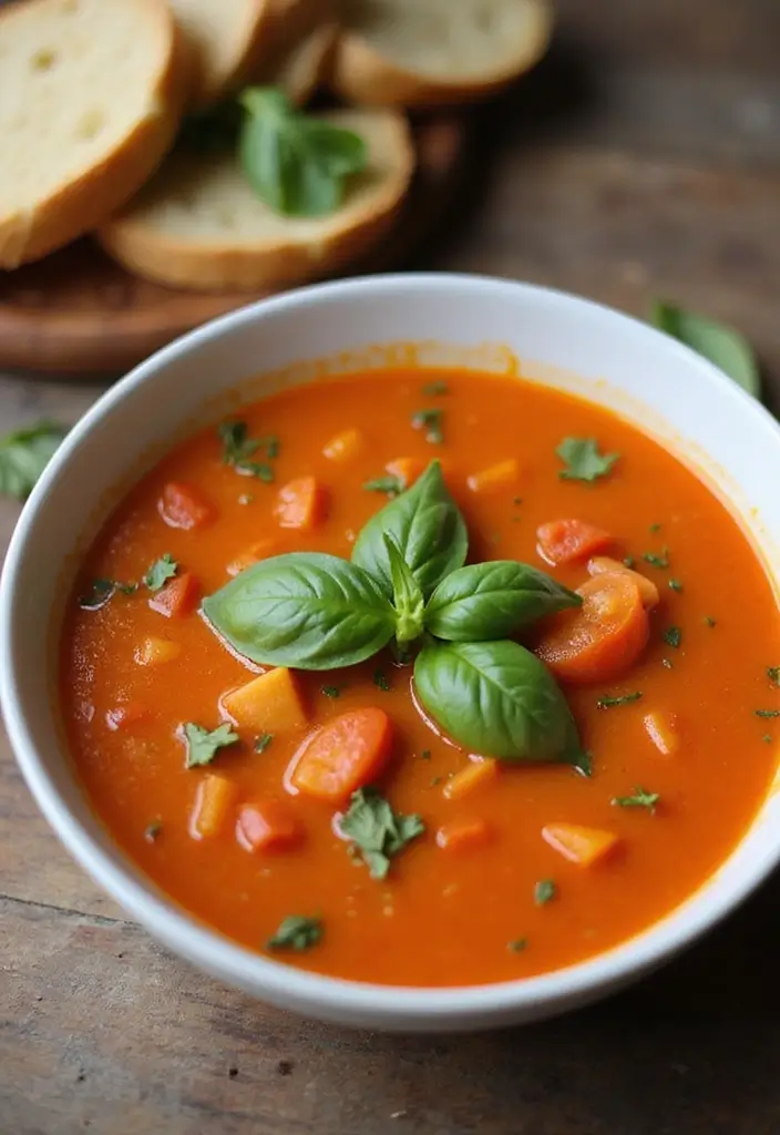 28 Instant Pot Healthy Vegetarian Soup Recipes for Every Day 1 28 Instant Pot Healthy Vegetarian Soup Recipes for Every Day - 1. Classic Tomato Basil Soup