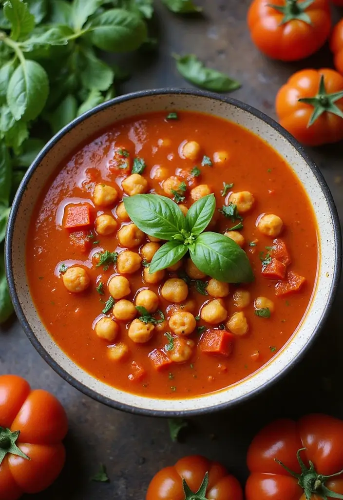 28 Instant Pot Healthy Vegetarian Soup Recipes for Every Day 116 28 Instant Pot Healthy Vegetarian Soup Recipes for Every Day - 18. Fire-Roasted Tomato and Chickpea Soup
