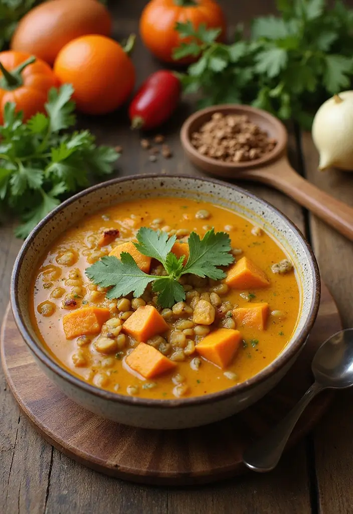 28 Instant Pot Healthy Vegetarian Soup Recipes for Every Day 152 28 Instant Pot Healthy Vegetarian Soup Recipes for Every Day - 24. Curried Lentil and Sweet Potato Soup