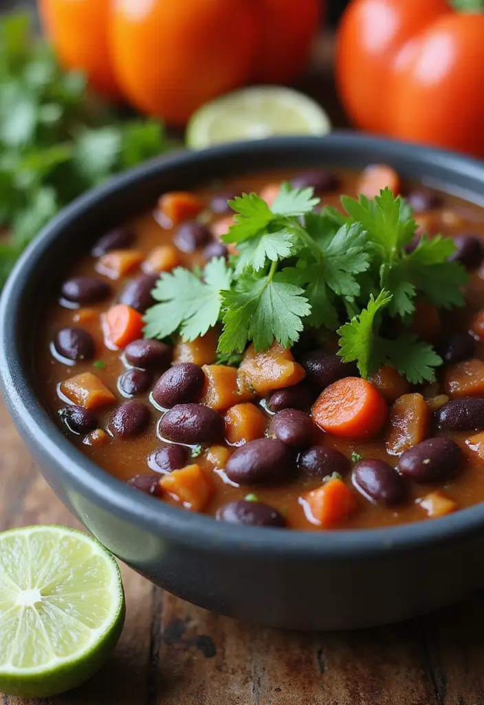 28 Instant Pot Healthy Vegetarian Soup Recipes for Every Day 22 28 Instant Pot Healthy Vegetarian Soup Recipes for Every Day - 4. Spicy Black Bean Soup