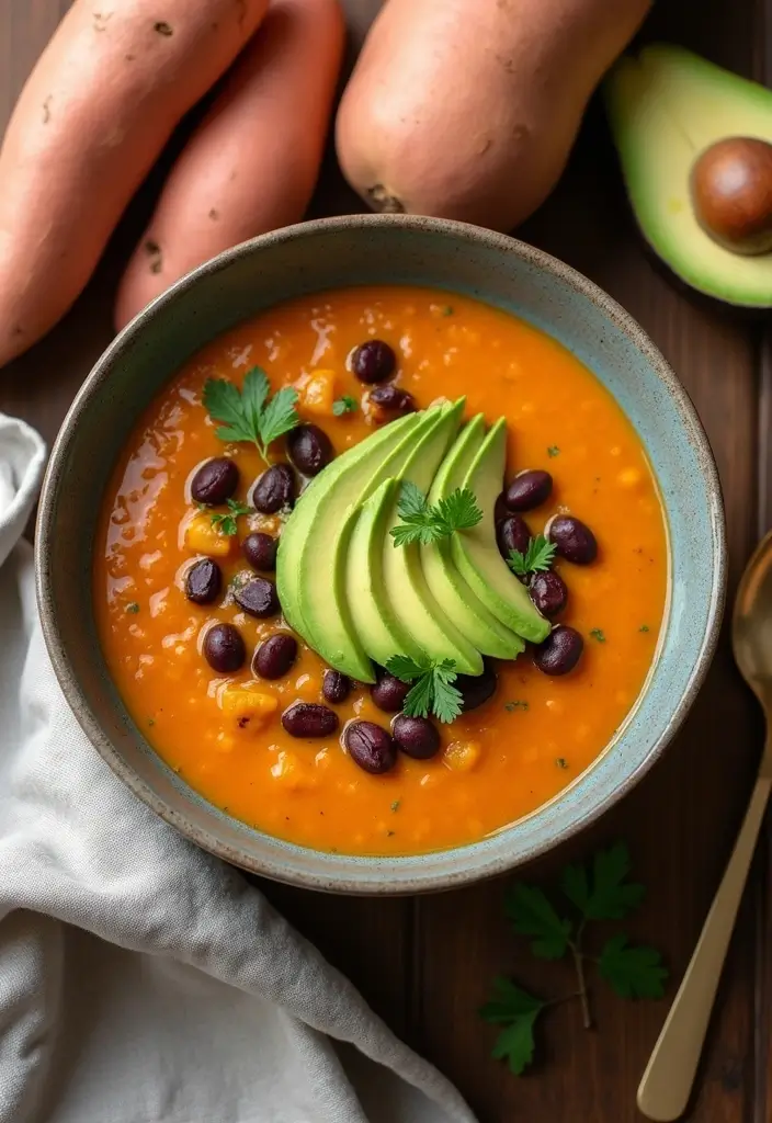 28 Instant Pot Healthy Vegetarian Soup Recipes for Every Day 55 28 Instant Pot Healthy Vegetarian Soup Recipes for Every Day - 9. Sweet Potato and Black Bean Soup