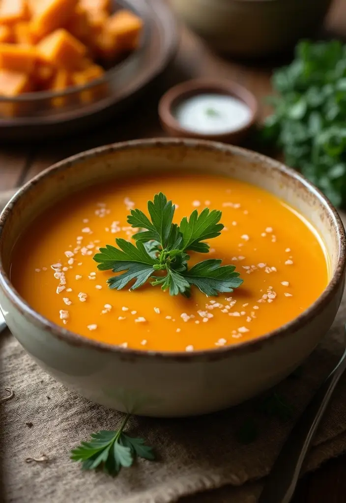 28 Keto Low Carb Soup Recipes to Keep You Full and Fit 110 28 Keto Low Carb Soup Recipes to Keep You Full and Fit - 18. Sweet Potato & Kale Soup (Keto Adapted)