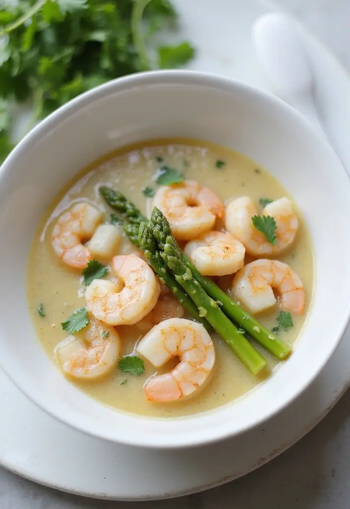 28 Keto Low Carb Soup Recipes to Keep You Full and Fit 178 28 Keto Low Carb Soup Recipes to Keep You Full and Fit - 28. Shrimp and Asparagus Soup