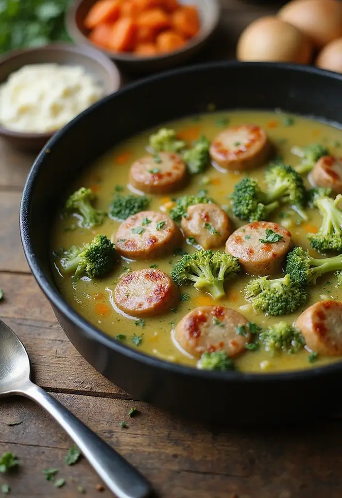 28 Recipes Using Cream of Broccoli Soup for Cozy Dinners 174 28 Recipes Using Cream of Broccoli Soup for Cozy Dinners - 26. Broccoli Soup and Sausage Skillet