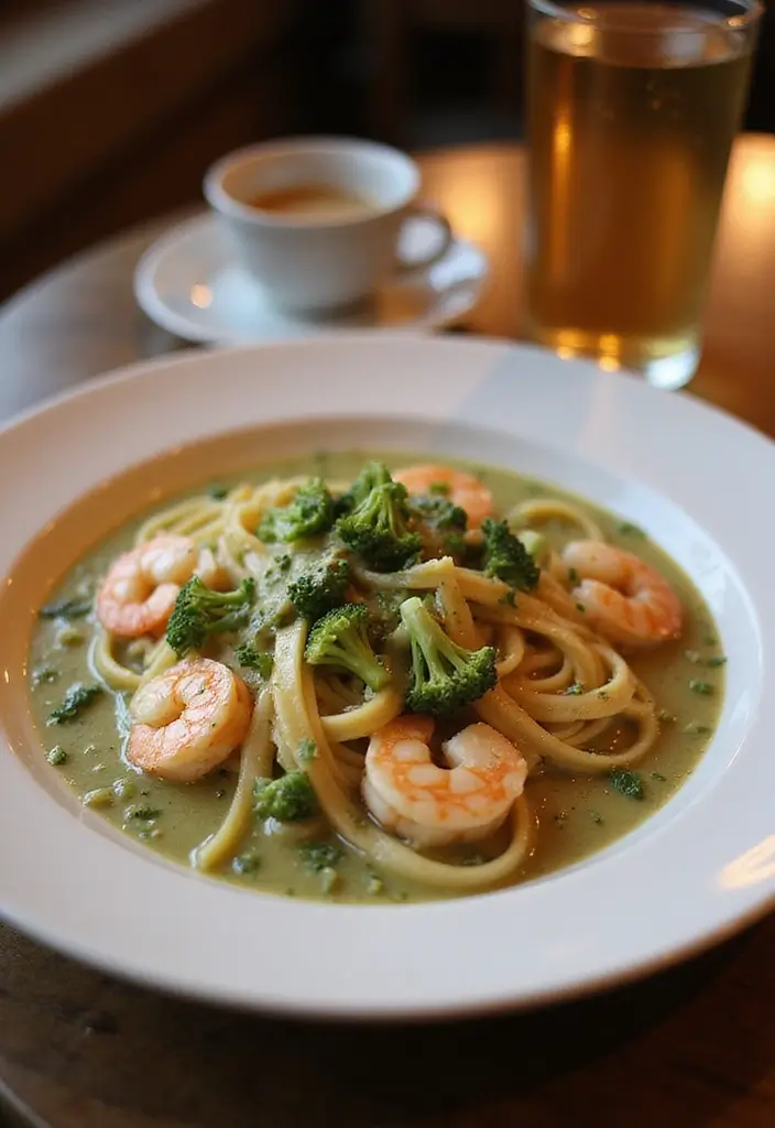 28 Recipes Using Cream of Broccoli Soup for Cozy Dinners 181 28 Recipes Using Cream of Broccoli Soup for Cozy Dinners - 27. Broccoli Soup and Shrimp Fettuccine